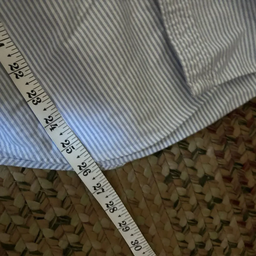 Ralph Lauren Boys Shirt Size 18 XL Blue White Striped Button Down Cotton Pony